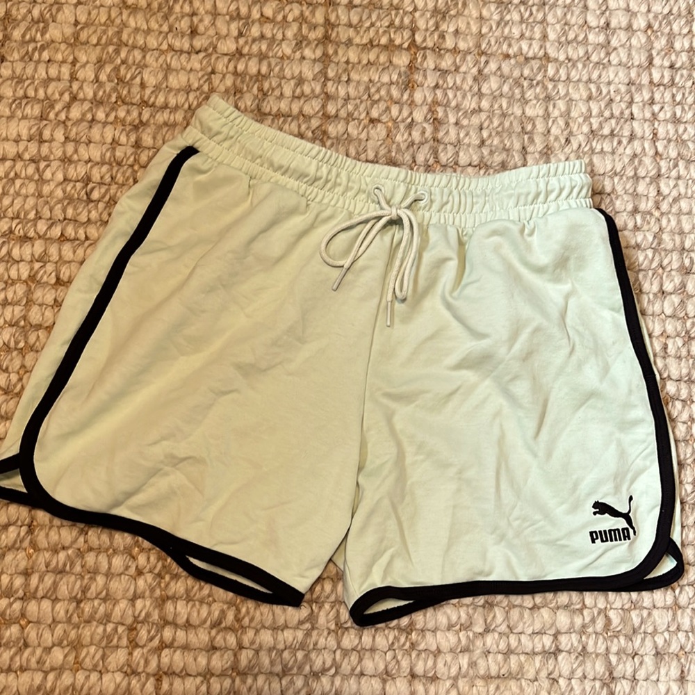 Mint Green puma Ringer runner shorts